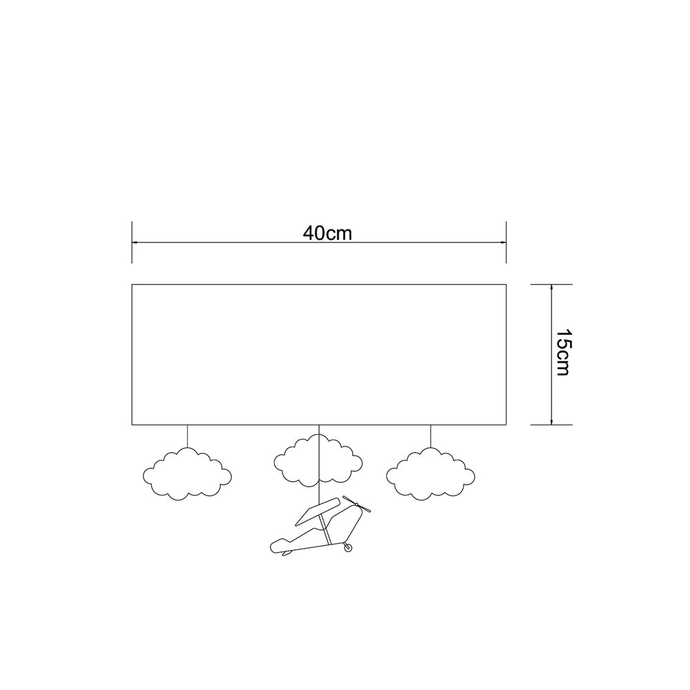 Luminária de Teto Plafon Infantil Avião 40cm
