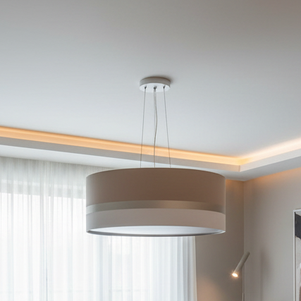 Lustre Pendente Faixas Bronze Cúpula 40x15
