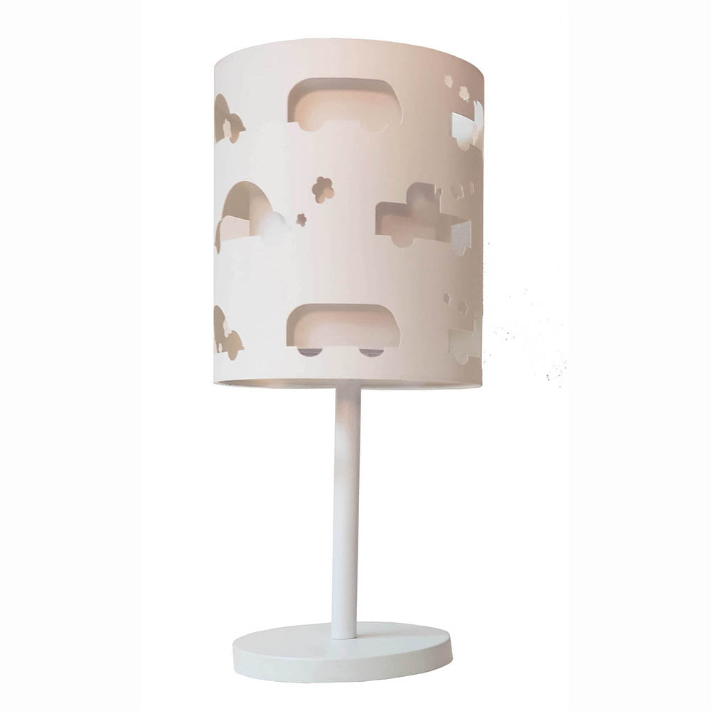 Luminaria de mesa Infantil Carrinhos Base branca 20x41