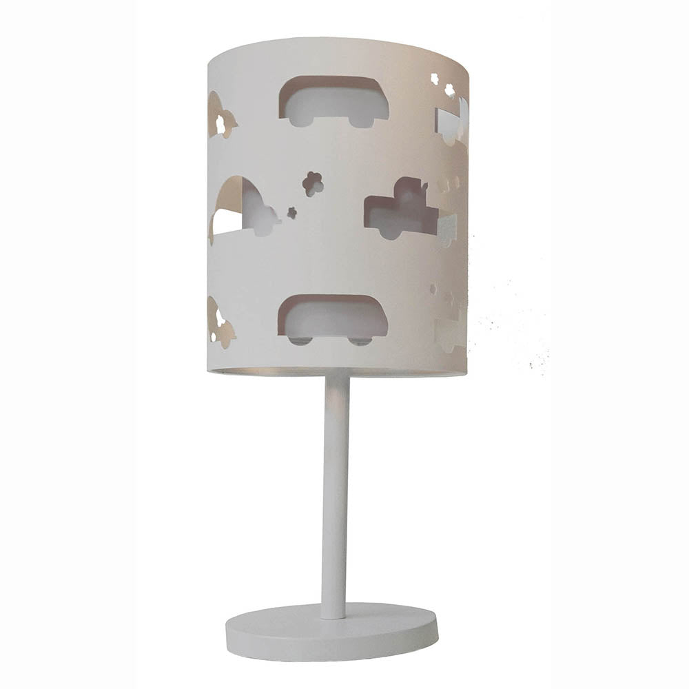 Luminaria de mesa Infantil Carrinhos Base branca 20x41