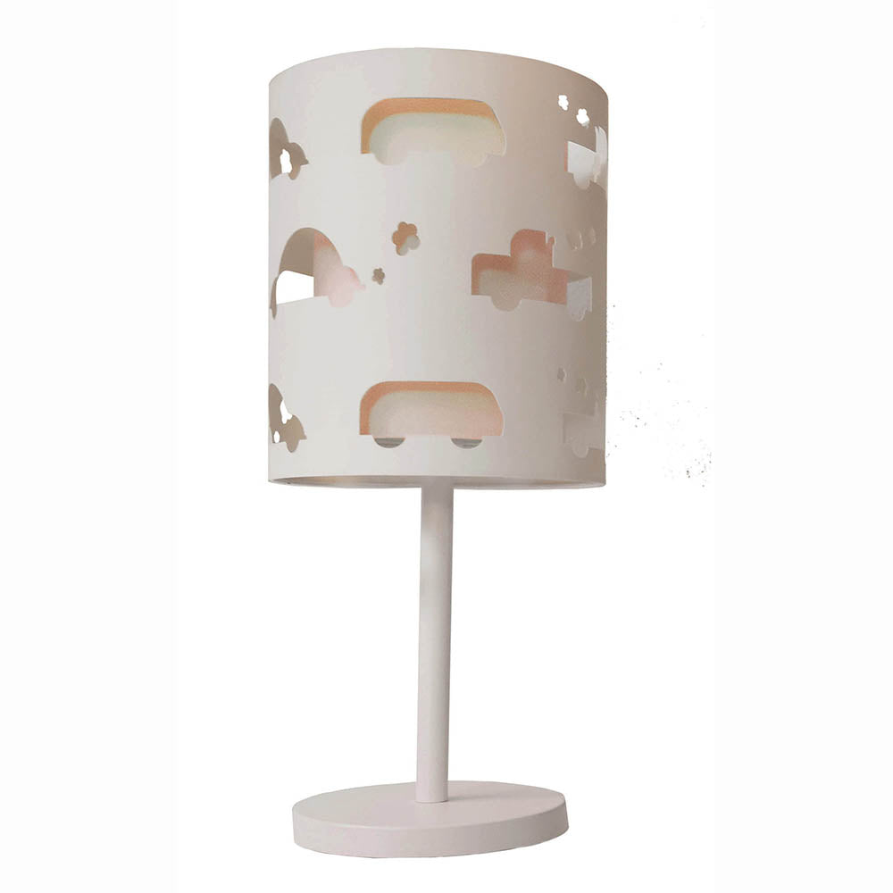 Luminaria de mesa Infantil Carrinhos Base branca 20x41