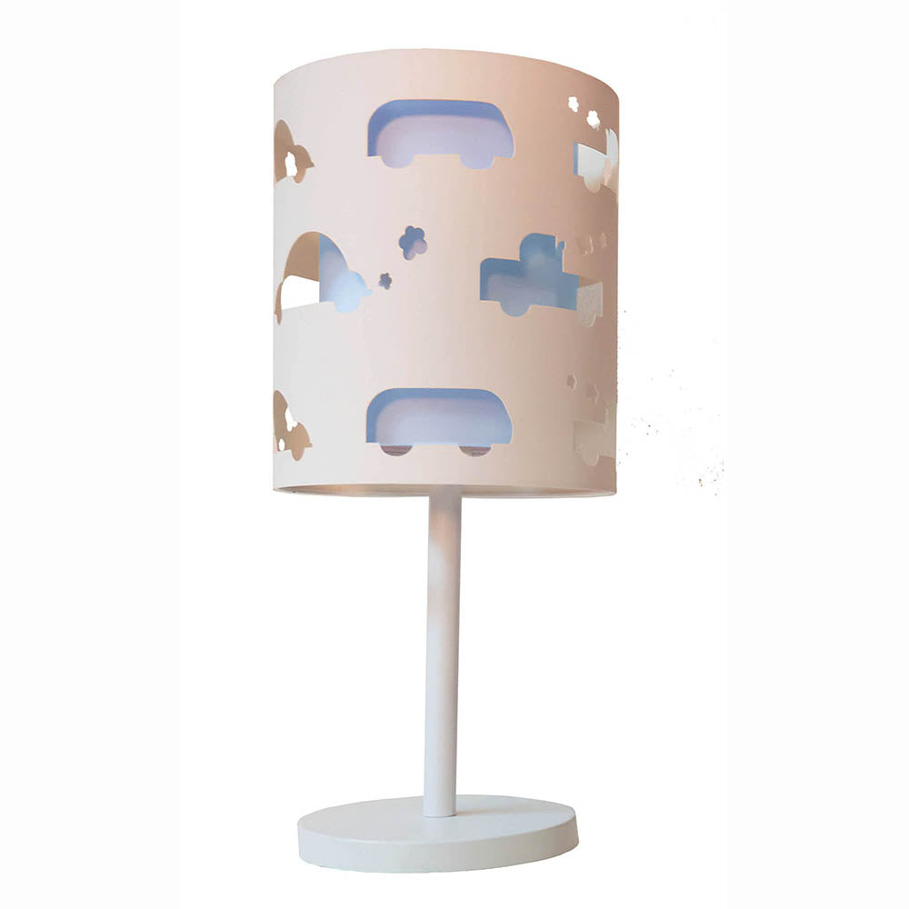Luminaria de mesa Infantil Carrinhos Base branca 20x41