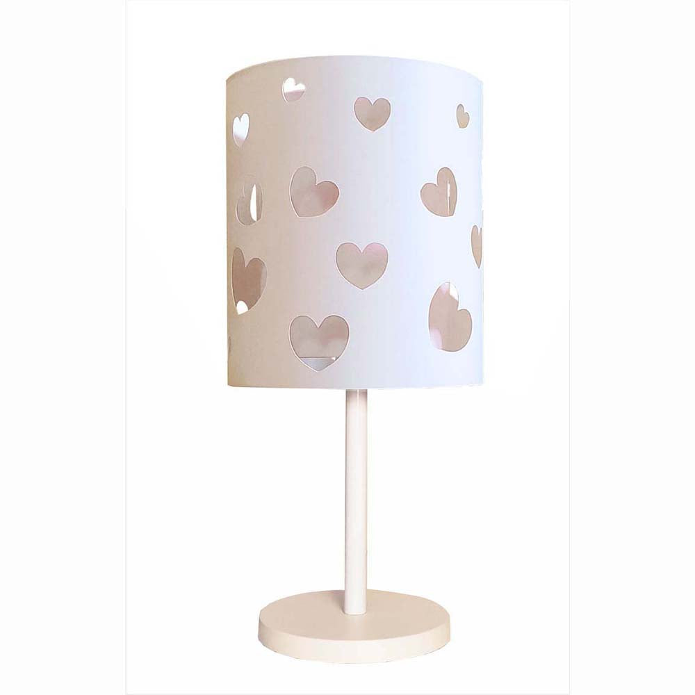 Abajur Infantil Coração Cúpula Dupla 20x41cm