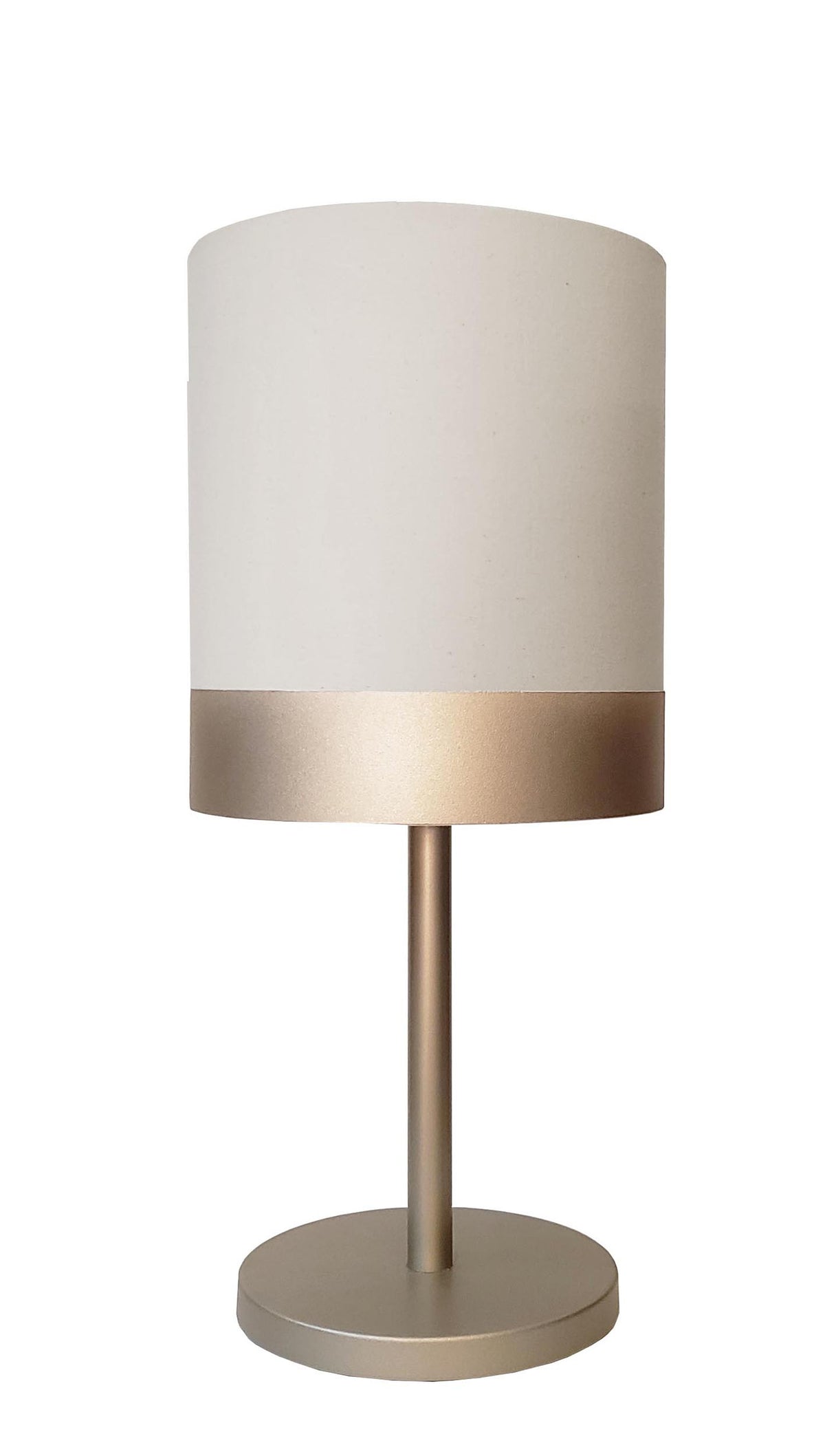 Abajur Quarto Alumínio Cor Bronze Cúpula Crú 20x43