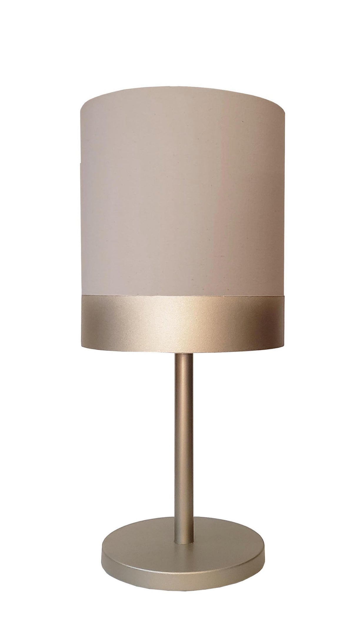 Abajur Quarto Alumínio Cor Bronze Cúpula Crú 20x43