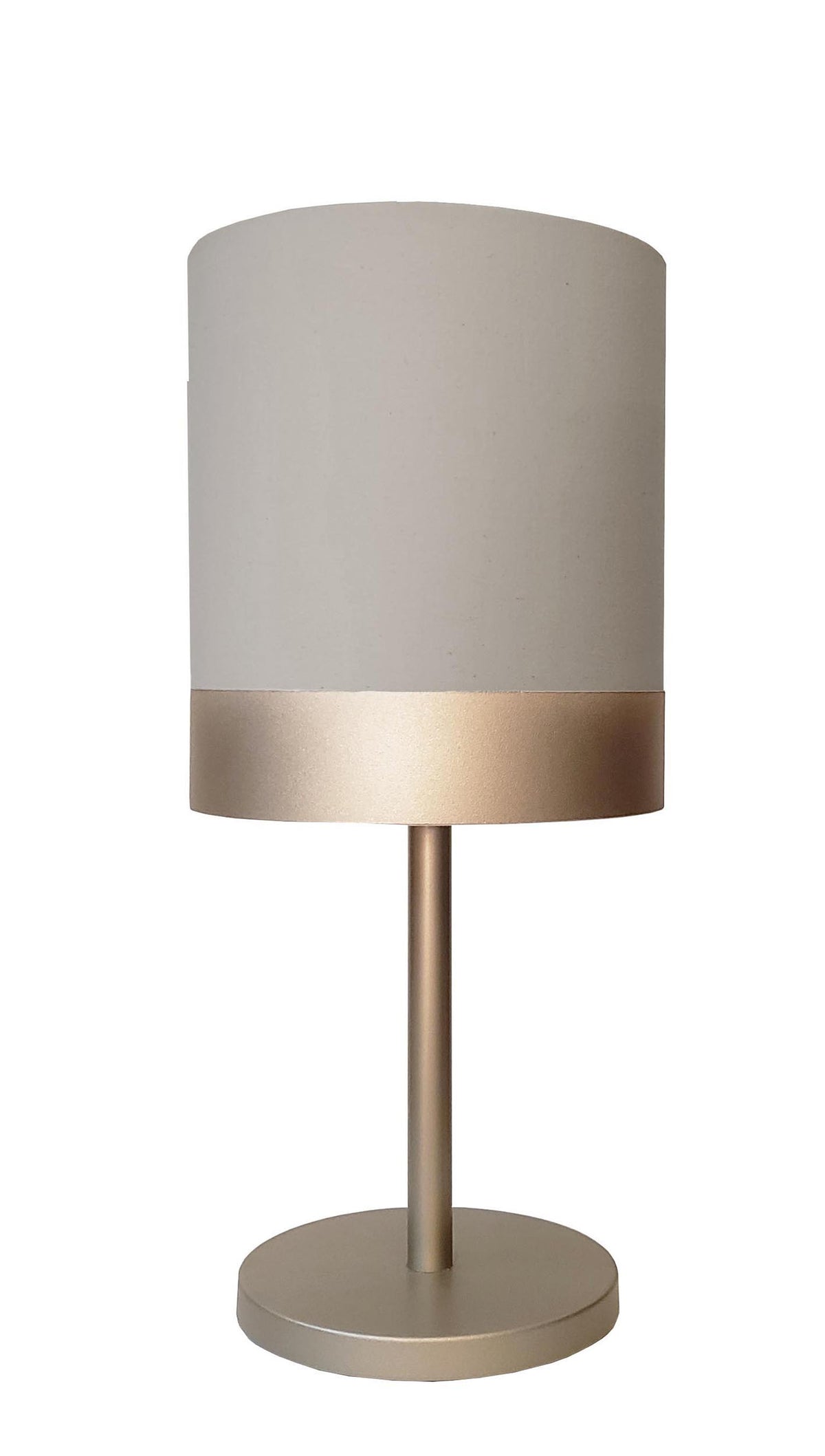 Abajur Quarto Alumínio Cor Bronze Cúpula Crú 20x43
