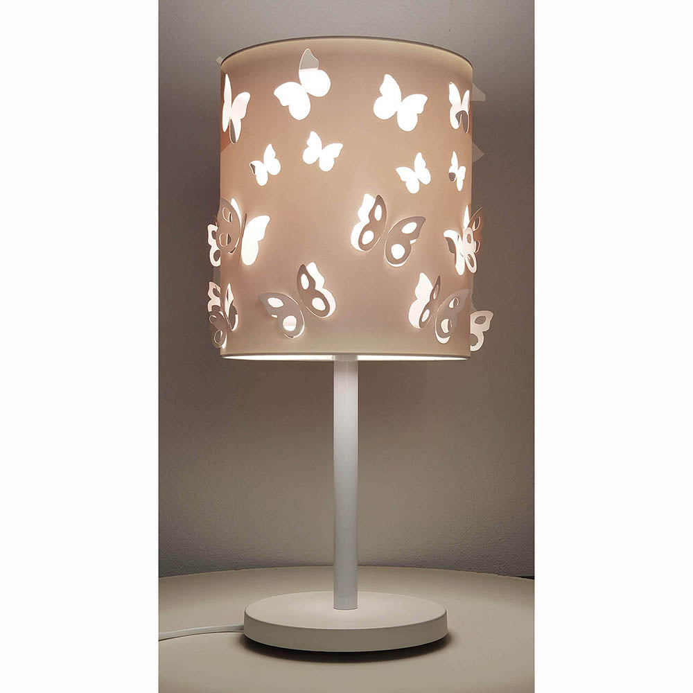 Luminaria de mesa Infantil Borboletas Base branca 20x41