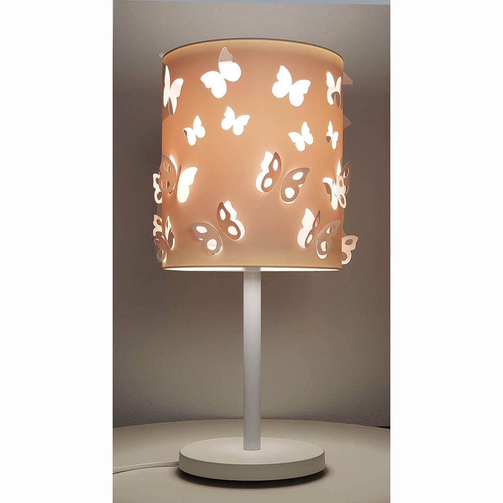 Luminaria de mesa Infantil Borboletas Base branca 20x41