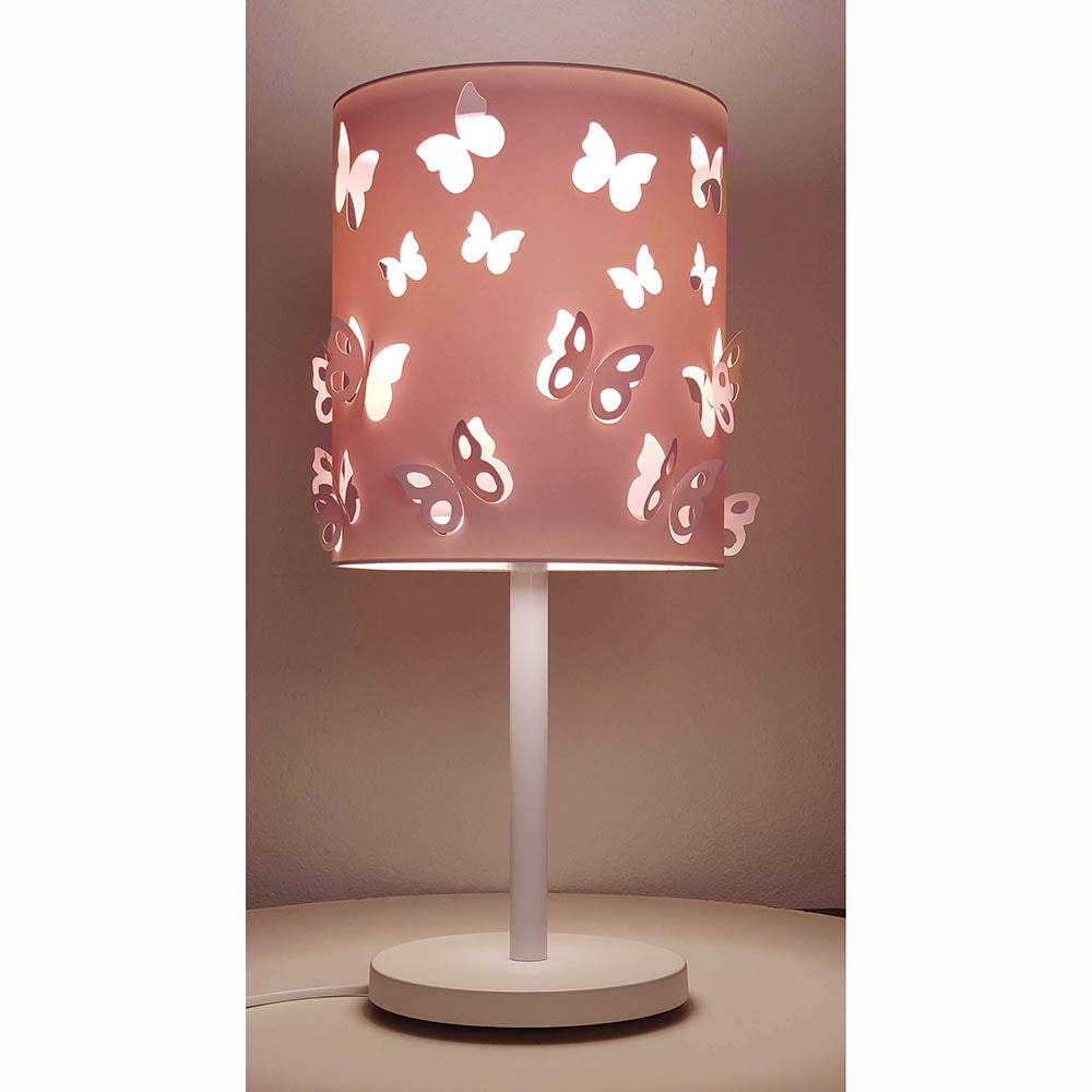 Luminaria de mesa Infantil Borboletas Base branca 20x41