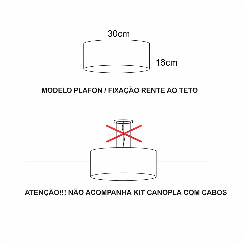 Luminária de teto Plafon Infantil Borboletas 30x16cm