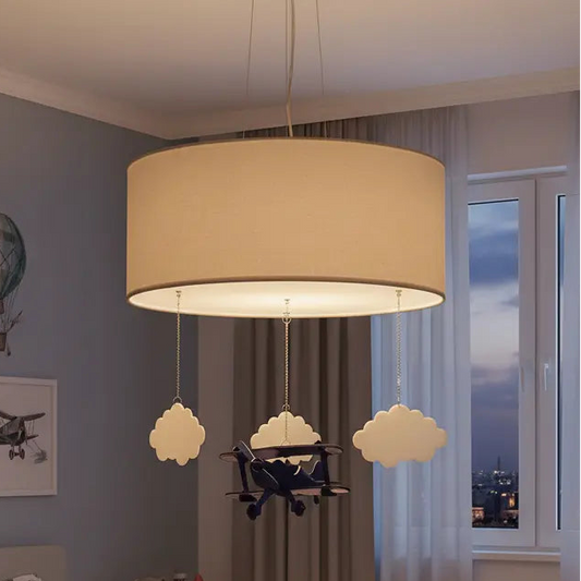 Luminária de Teto Pendente Infantil Avião 30cm