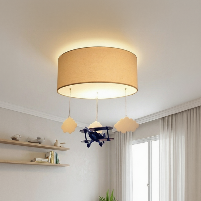 Luminária de Teto Plafon Infantil Avião 40cm