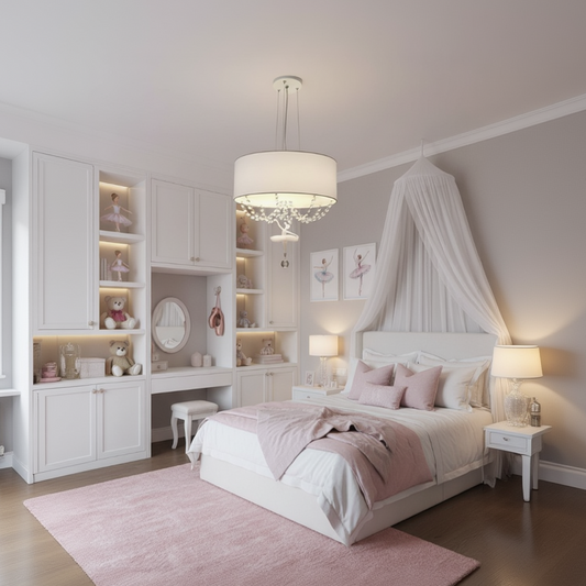 Pendente Bailarina 40x15 Com Cristal 2 Em 1 Quarto Menina