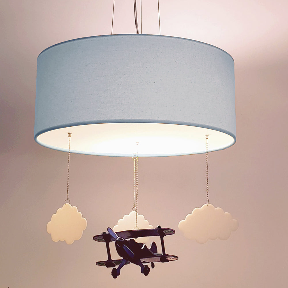 Luminária de Teto Pendente Infantil Avião 30cm