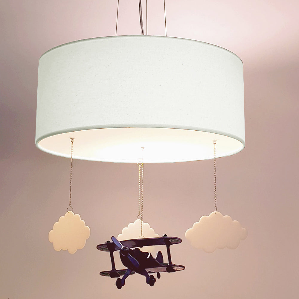 Luminária de Teto Pendente Infantil Avião 30cm
