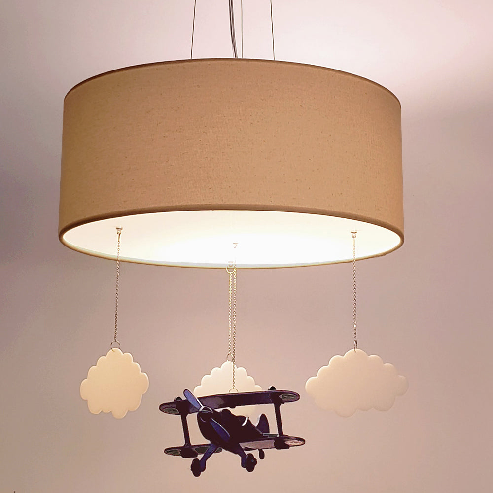 Luminária de Teto Pendente Infantil Avião 30cm