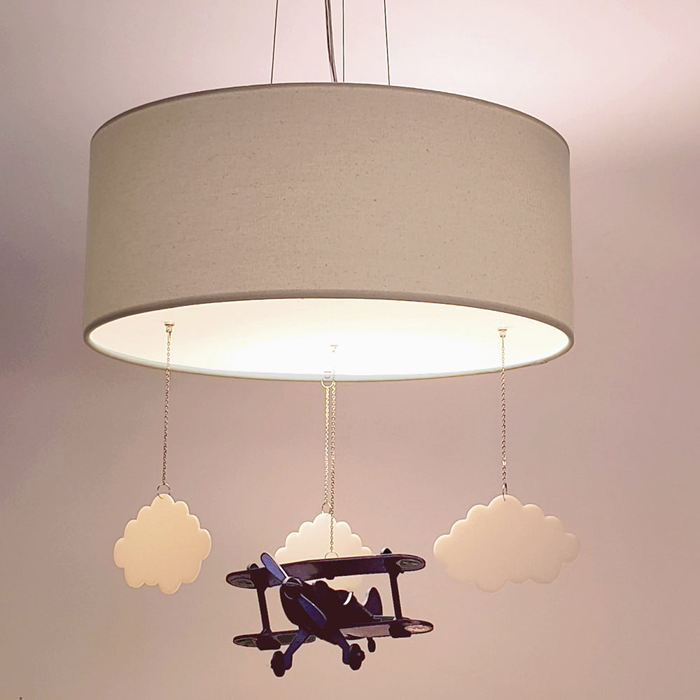 Luminária de Teto Pendente Infantil Avião 30cm