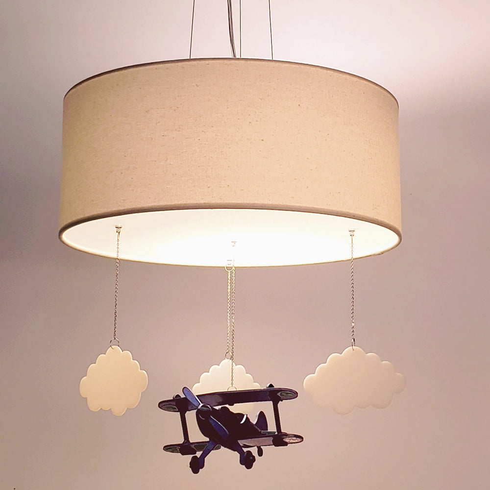 Luminária de Teto Pendente Infantil Avião 30cm