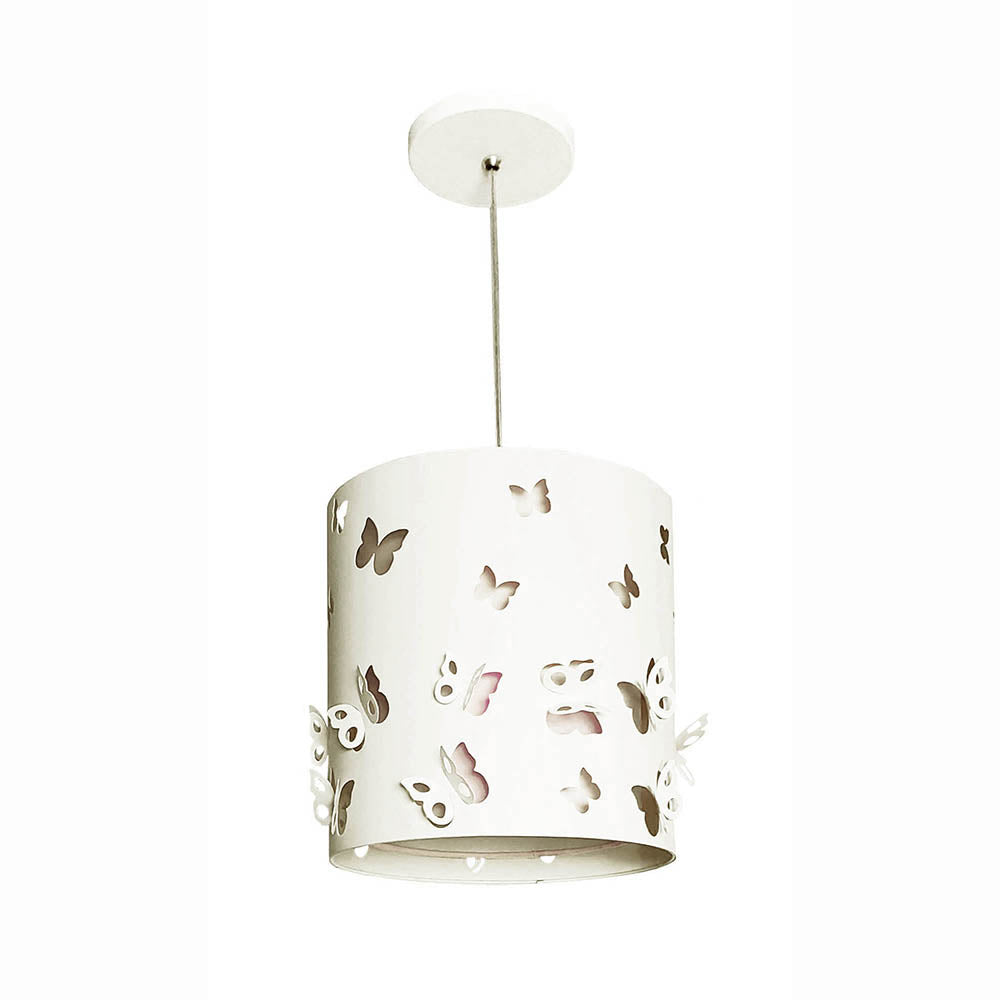 Lustre Infantil Pendente Borboletas Duplo 25x25cm