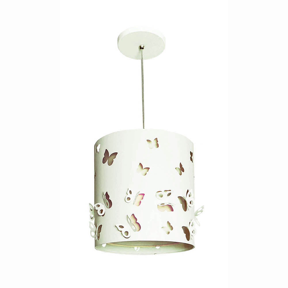 Lustre Infantil Pendente Borboletas Duplo 25x25cm