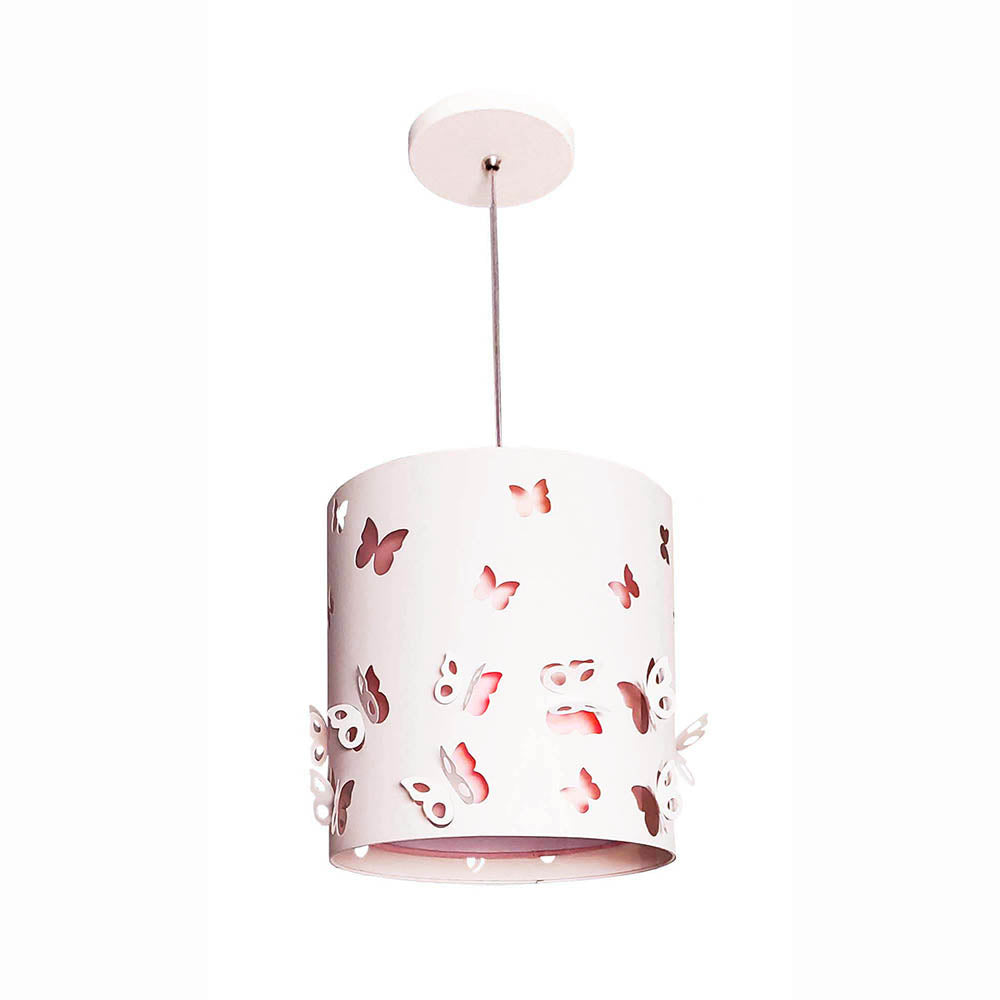 Lustre Infantil Pendente Borboletas Duplo 25x25cm