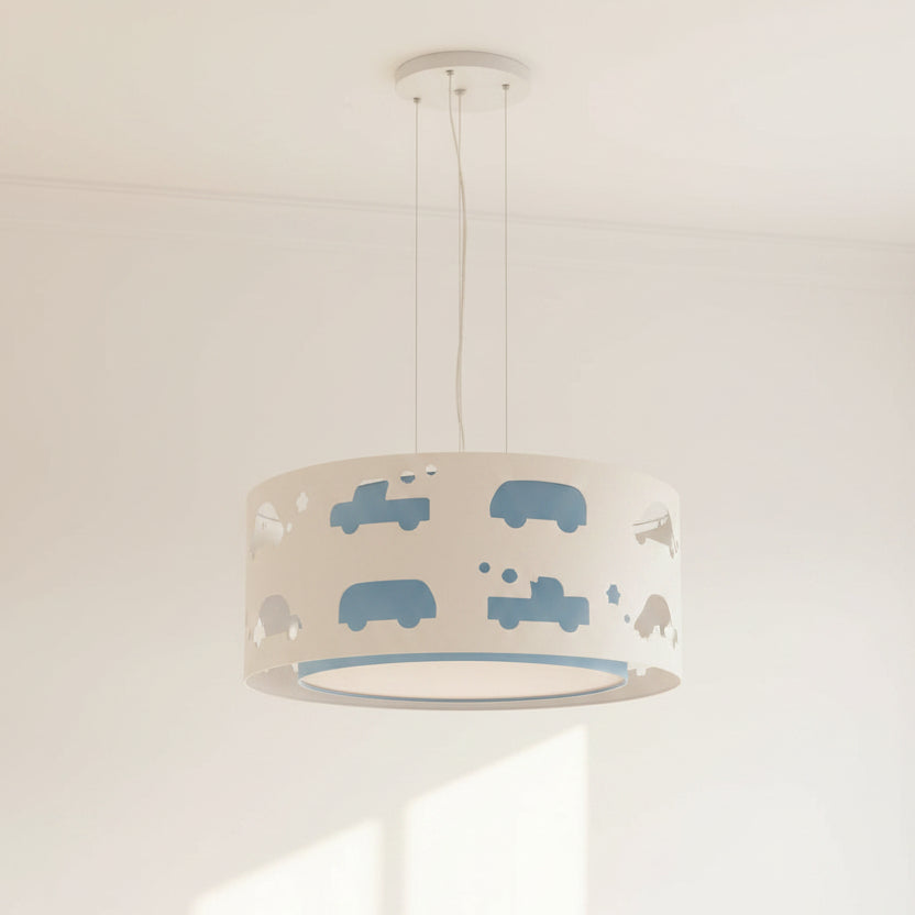 Luminária de Teto Pendente infantil Carrinhos 40x16