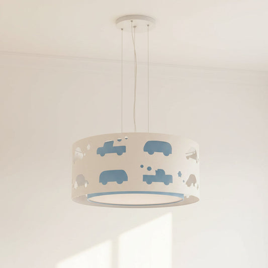 Luminária de Teto Pendente infantil Carrinhos 40x16