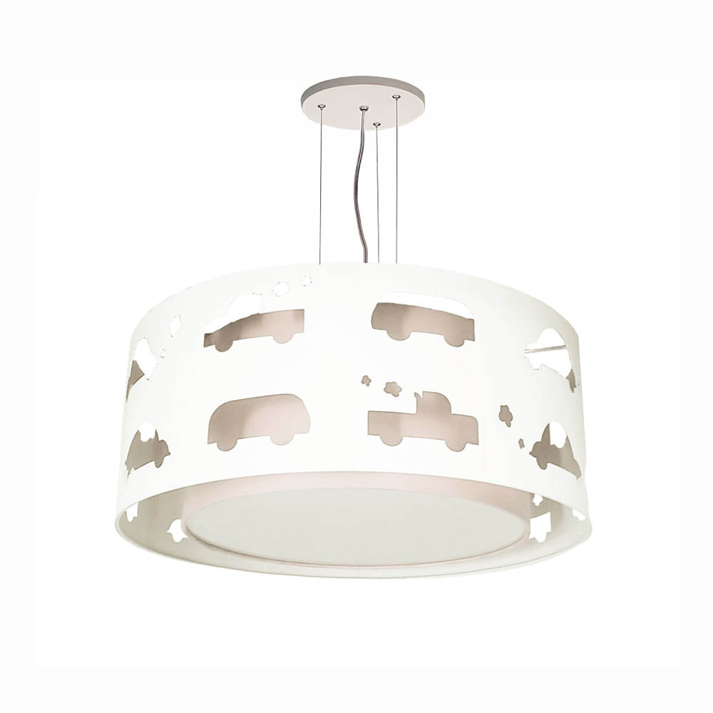 Luminária de Teto Pendente infantil Carrinhos 40x16