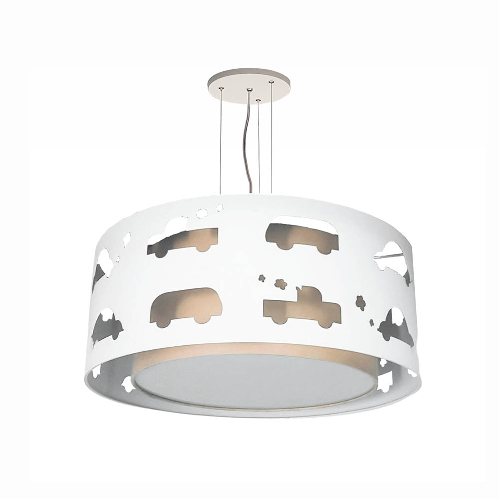 Luminária de Teto Pendente infantil Carrinhos 40x16