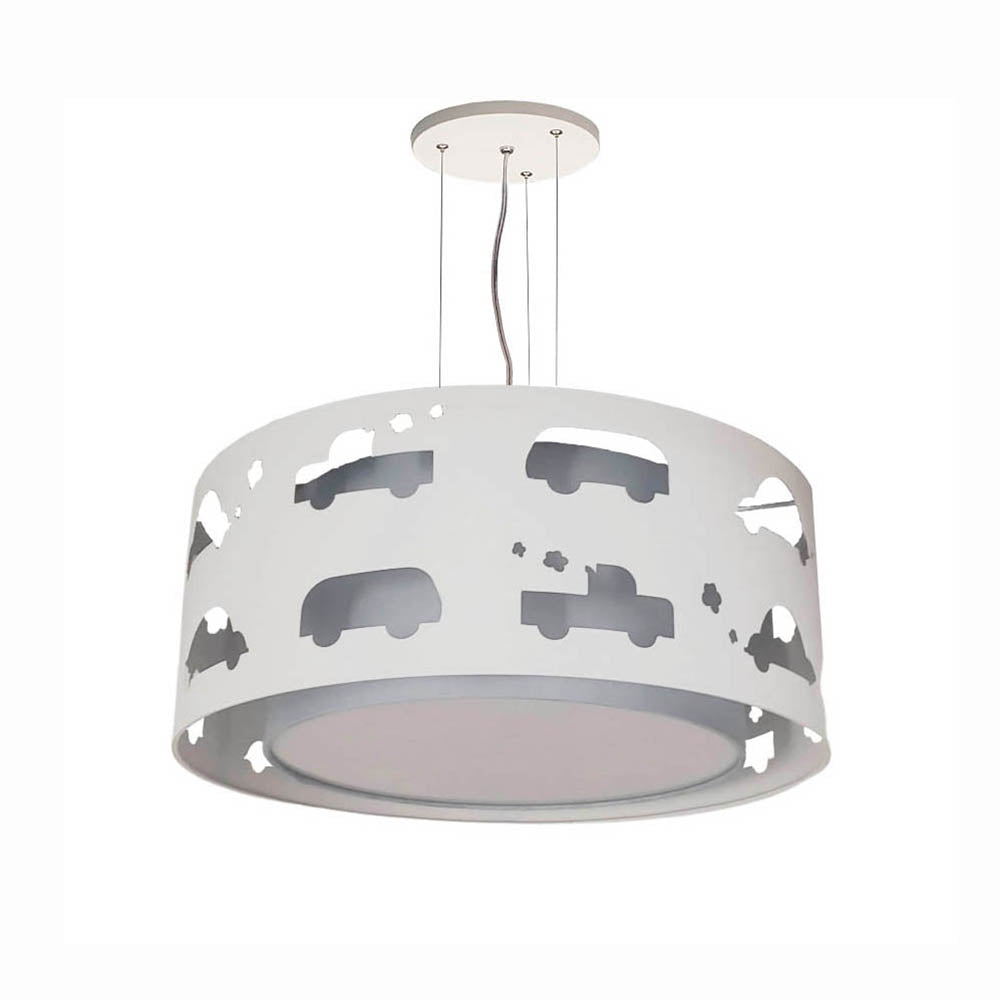 Luminária de Teto Pendente infantil Carrinhos 40x16