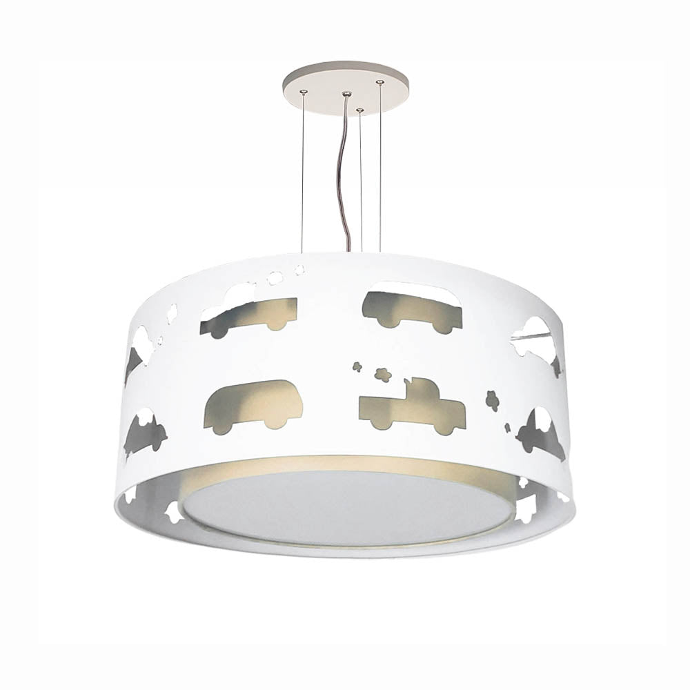 Luminária de Teto Pendente infantil Carrinhos 40x16