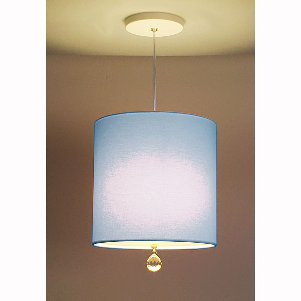 Luminária Pendente Lili Com Cristal Cúpula Rosa 25x25 1E27