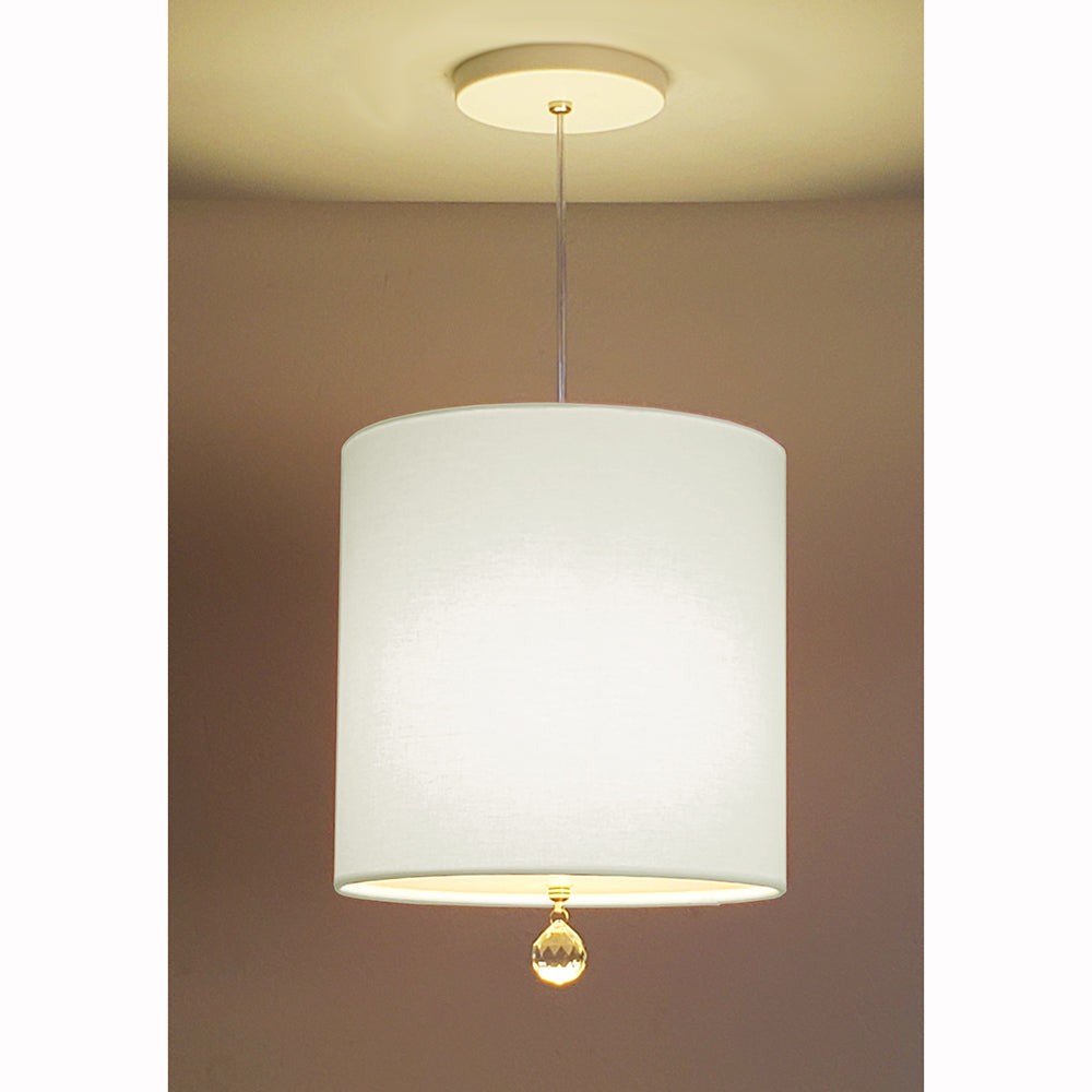 Luminária Pendente Lili Com Cristal Cúpula Rosa 25x25 1E27