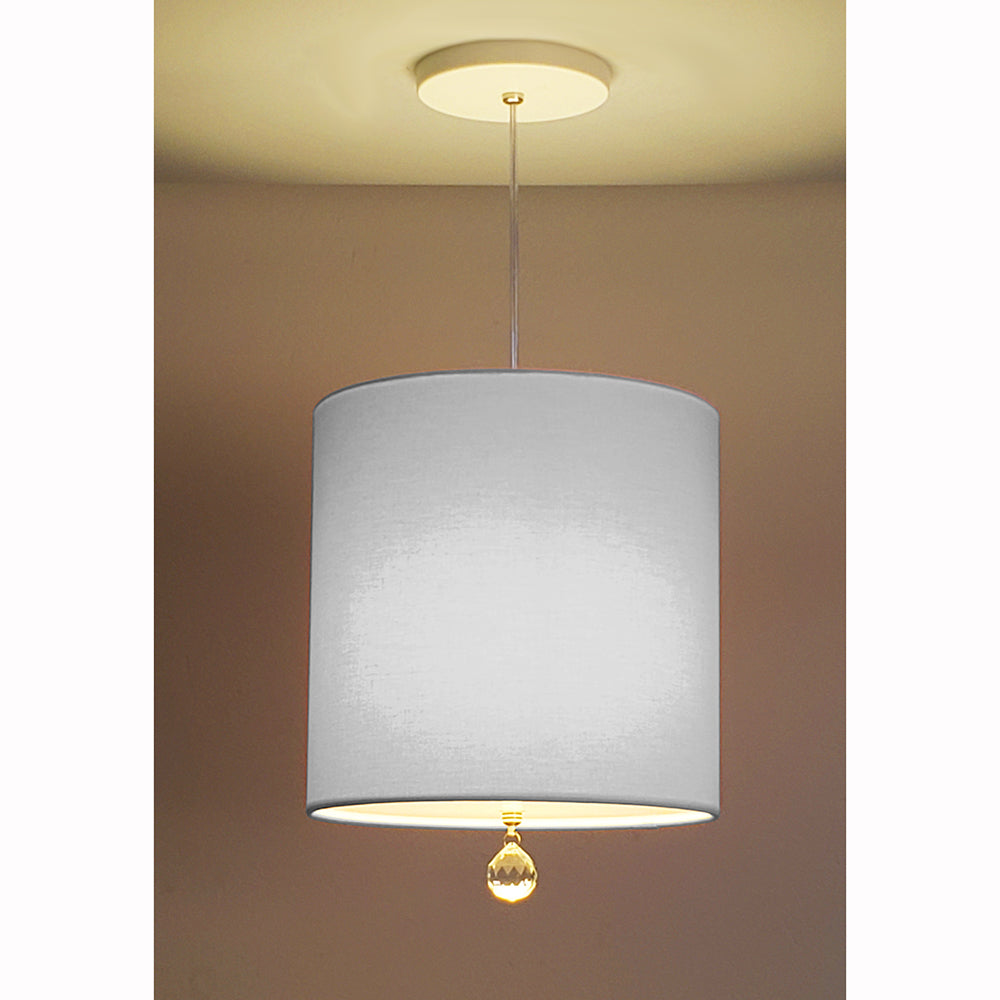 Luminária Pendente Lili Com Cristal Cúpula Rosa 25x25 1E27