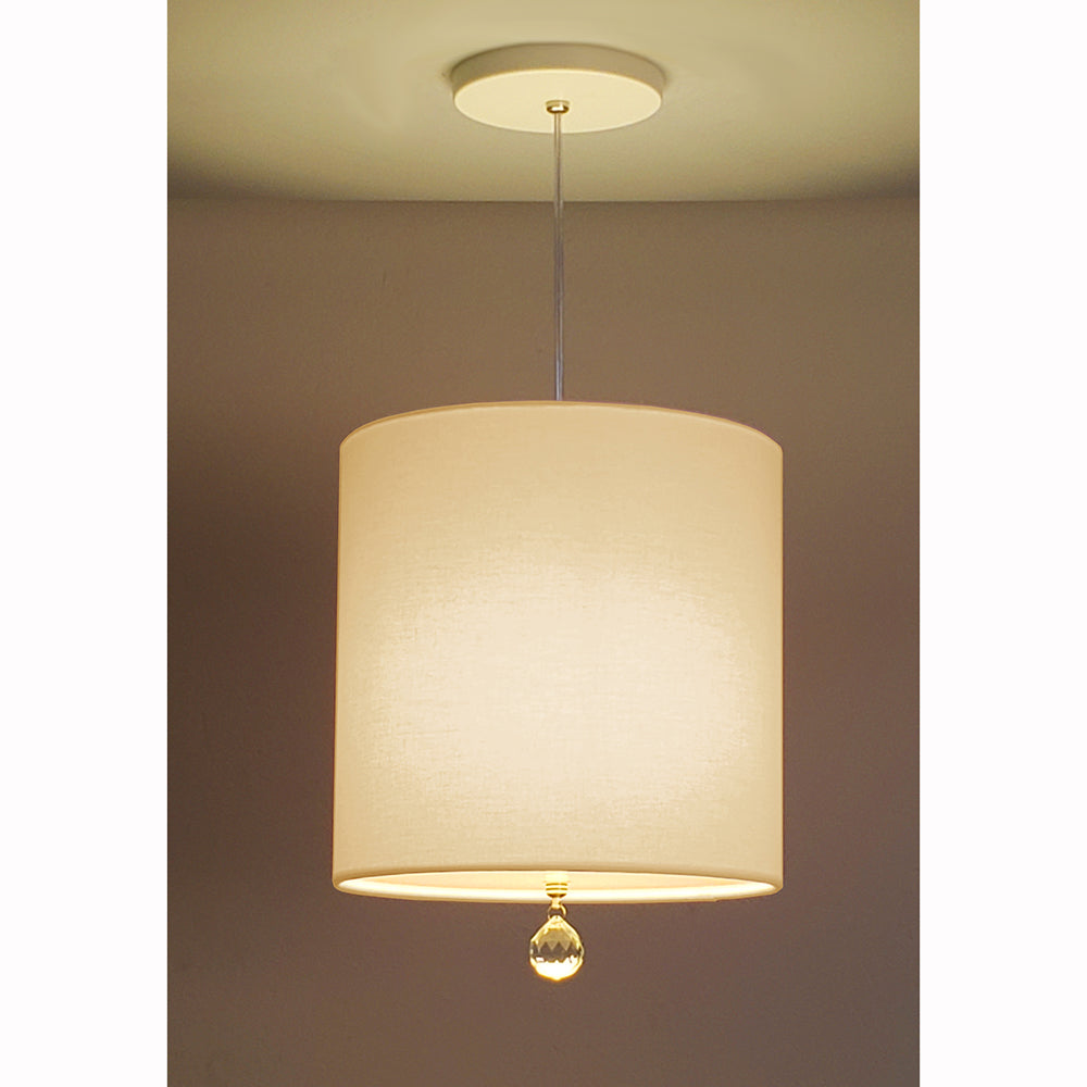 Luminária Pendente Lili Com Cristal Cúpula Rosa 25x25 1E27