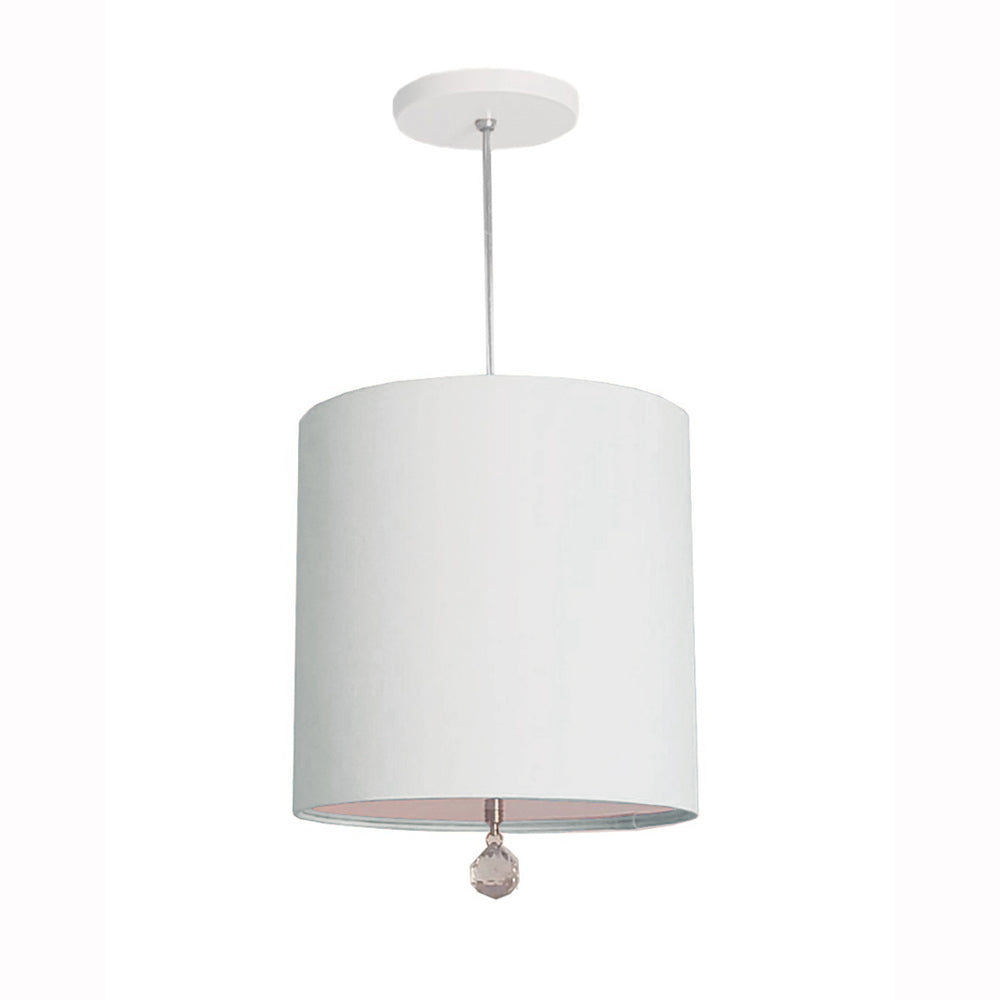 Luminária Pendente Lili Com Cristal Cúpula Rosa 25x25 1E27