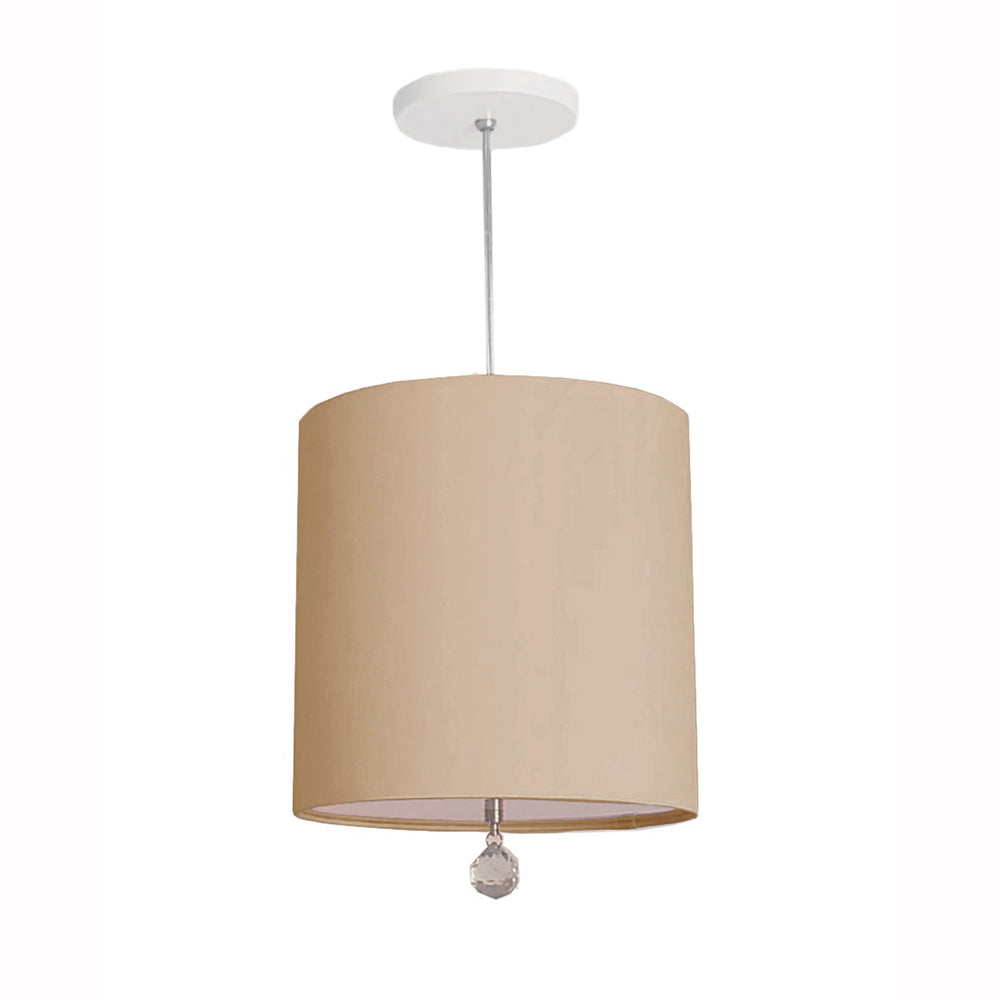 Luminária Pendente Lili Com Cristal Cúpula Rosa 25x25 1E27