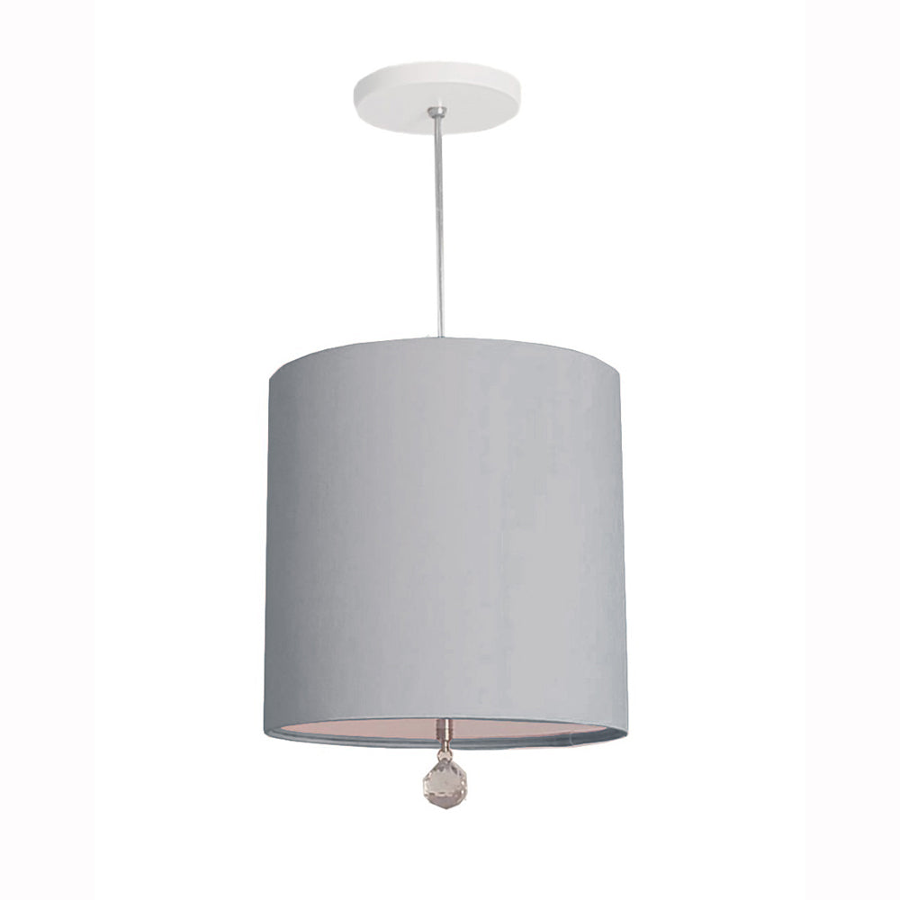 Luminária Pendente Lili Com Cristal Cúpula Rosa 25x25 1E27