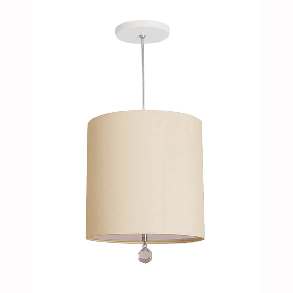 Luminária Pendente Lili Com Cristal Cúpula Rosa 25x25 1E27