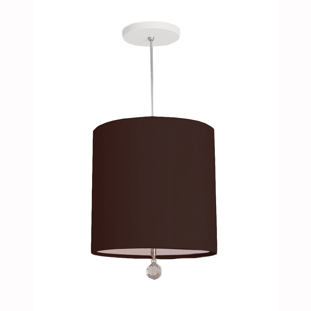 Luminária Pendente Lili Com Cristal Cúpula Rosa 25x25 1E27
