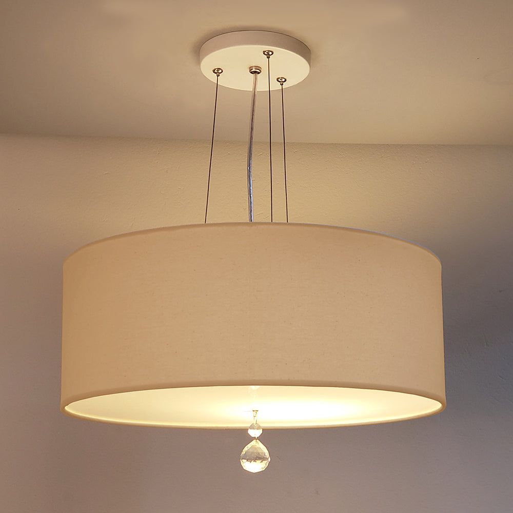 Luminária de Teto Pendente Lili Com Cristal Cúpula 40x15 2 E-27