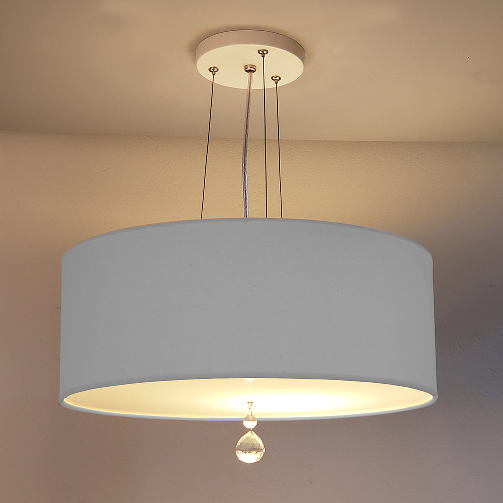 Luminária de Teto Pendente Lili Com Cristal Cúpula 40x15 2 E-27