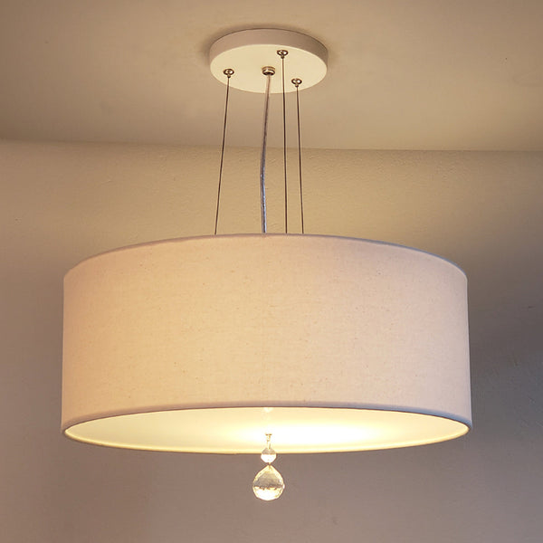 Luminária de Teto Pendente Lili Com Cristal Cúpula 50x15 3 E-27