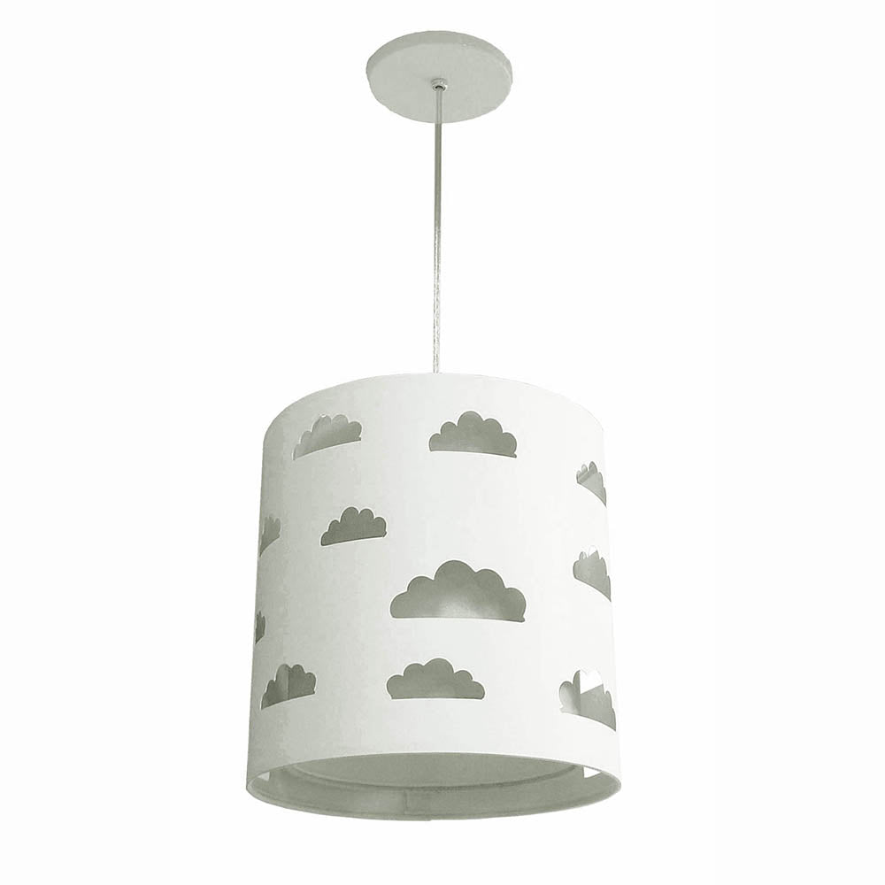 Luminária de Teto Pendente Nuvens Cúpula Dupla 25x25cm