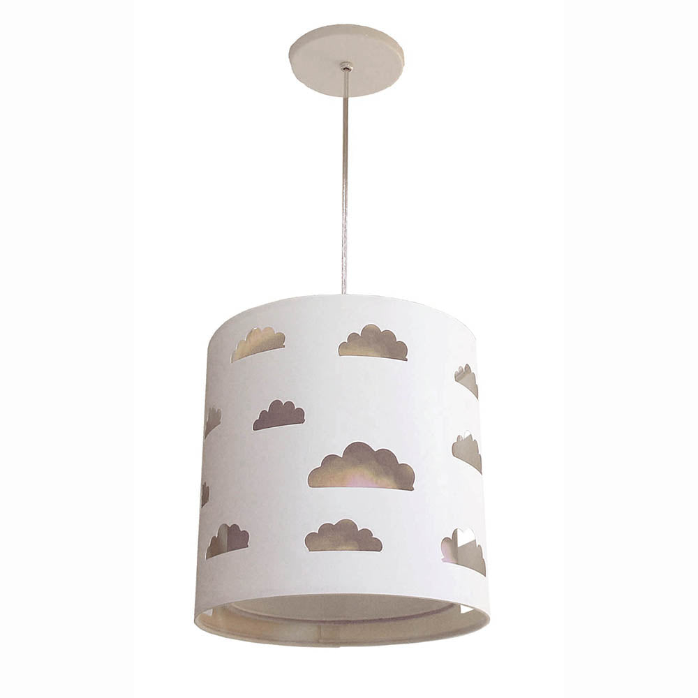 Luminária de Teto Pendente Nuvens Cúpula Dupla 25x25cm