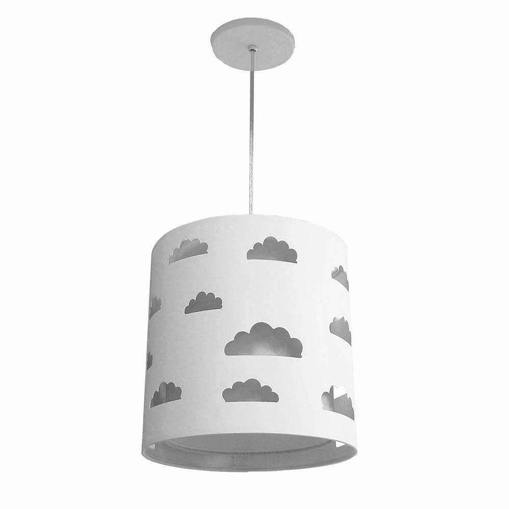 Luminária de Teto Pendente Nuvens Cúpula Dupla 25x25cm