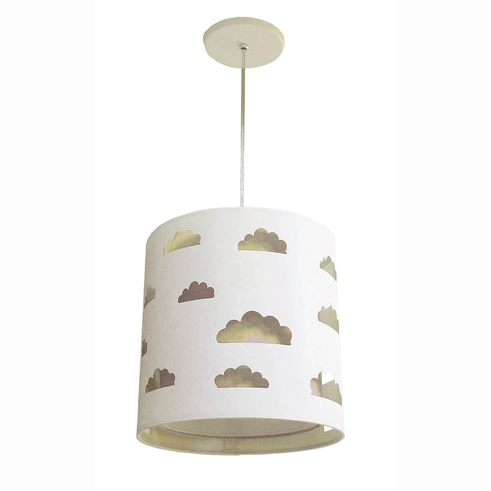 Luminária de Teto Pendente Nuvens Cúpula Dupla 25x25cm