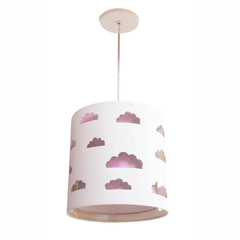 Luminária de Teto Pendente Nuvens Cúpula Dupla 25x25cm