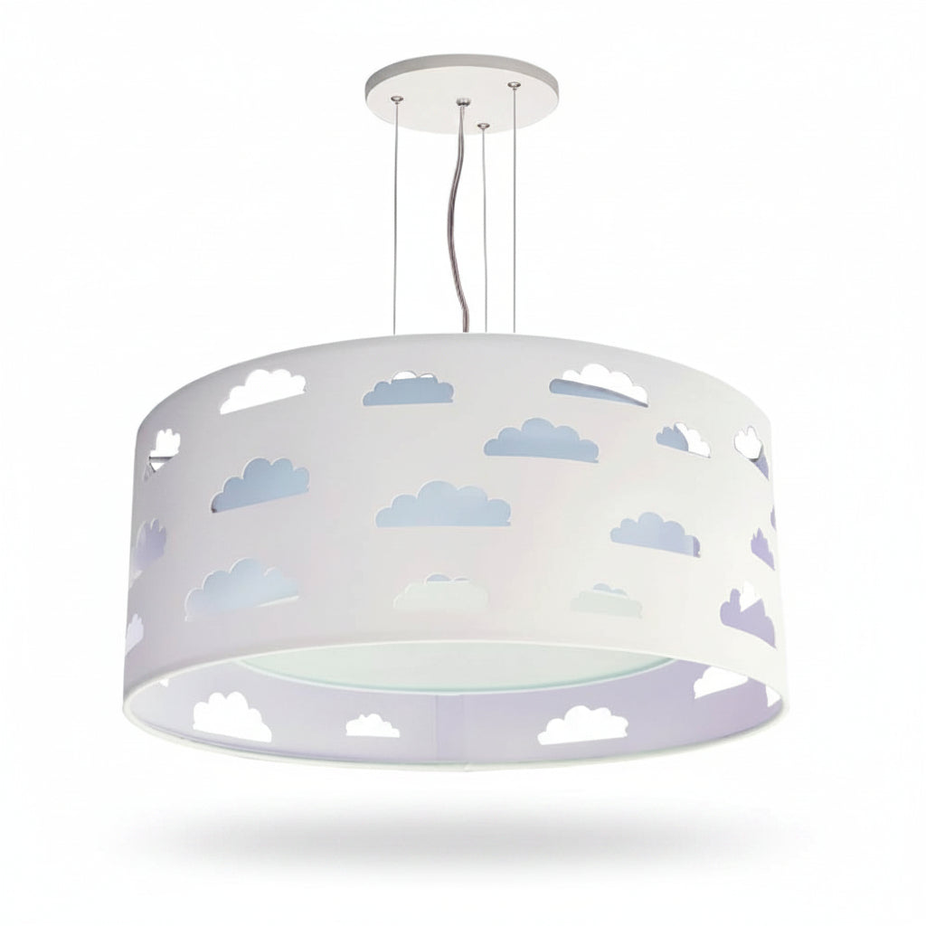 Luminária de Teto Pendente Nuvens Cúpula Dupla 50x16cm