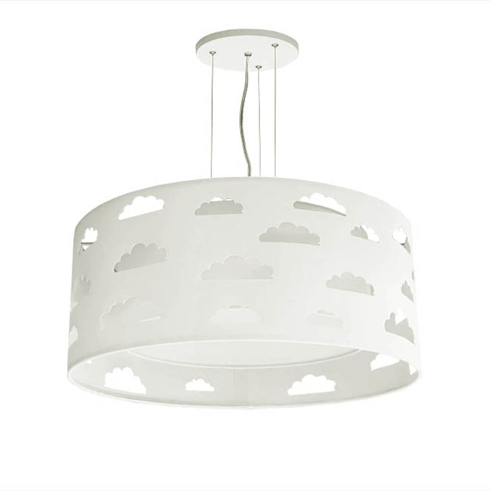 Luminária de Teto Pendente Nuvens Cúpula Dupla 50x16cm